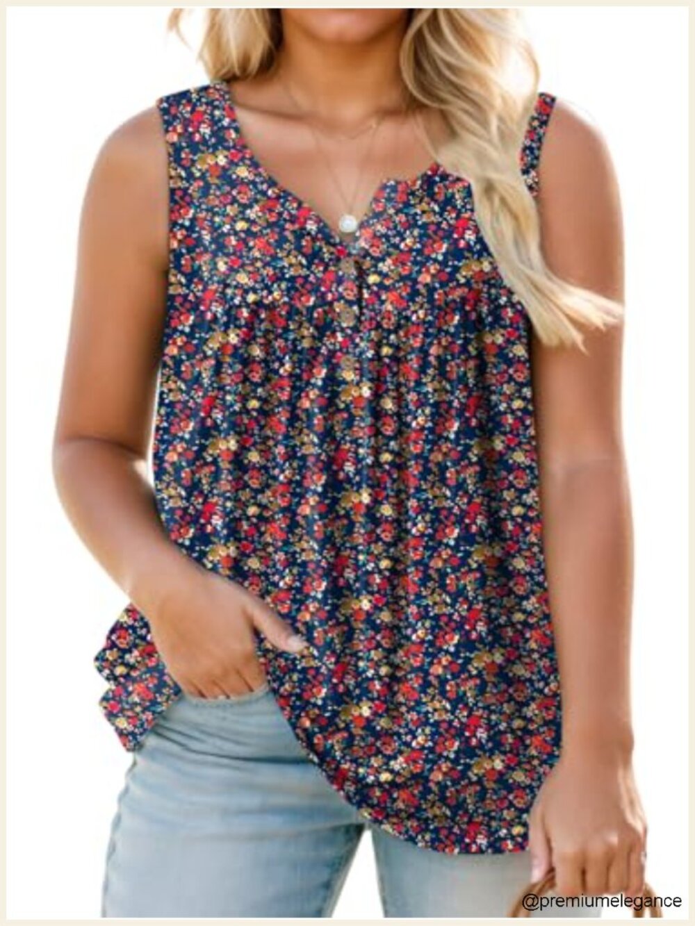 Plus Size Henley Sleeveless Shirts for Women Summer Casual Tanks 14W-28W